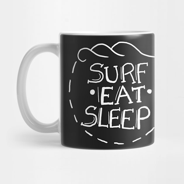 Surf Eat Sleep – Sufer Surfing Beach Waves Ocean by nobletory